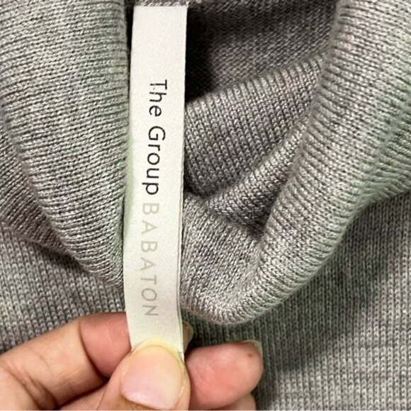 The Group Babaton XS Grey Knit Midi Dress with Tie Back - Picture 4 of 13